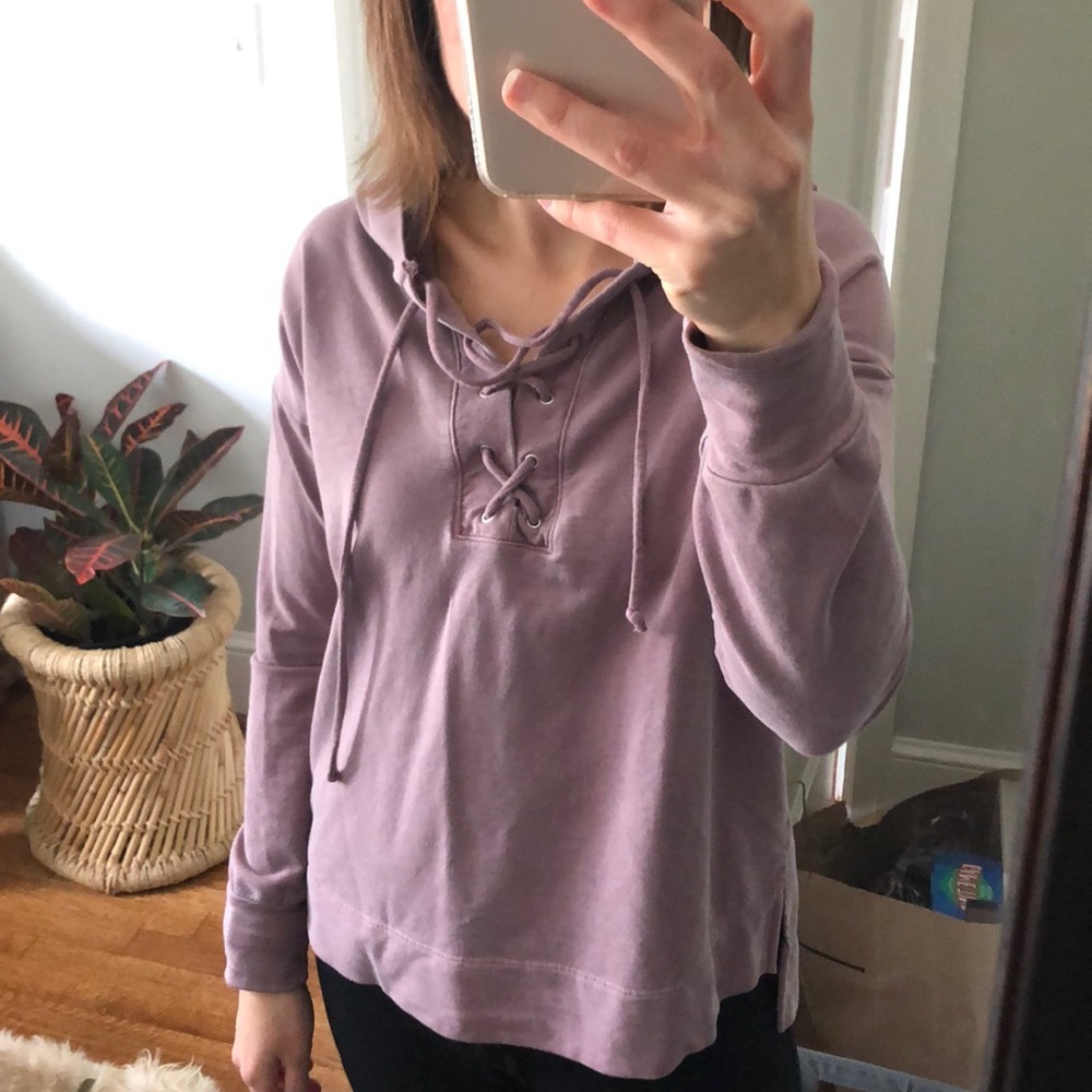 Lace up hoodie by Sundry